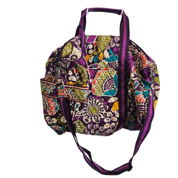 Vera‎ Bradley Large Quilted Travel Weekender Bag Floral Pattern Pockets Straps - Picture 2 of 9